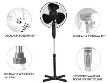 Напольный вентилятор KINGCOOL 40 см, 40 Вт KC-2124