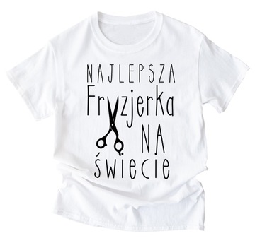 Koszulka damska dla fryzjerki salon fryzjerski XXL/3XL