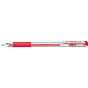 Pióro żelowe PENTEL K116 czerwony z gumowym uchwyt