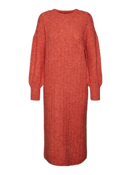 Pomarańczowa swetrowa sukienka midi M