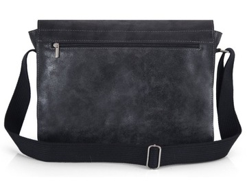 GRAFITOWA SKÓRZANA TORBA LISTONOSZKA NA DOKUMENTY SOLOME BLACKROCK