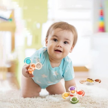 СЕНСОРНАЯ ИГРУШКА SPINNER FIDGET SPINER С ПРИСОСКОЙ, НАБОР 3 шт.