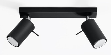 LAMPA SUFITOWA PLAFON RING 2 CZARNY listwa ruchome klosze do pokoju SOLLUX