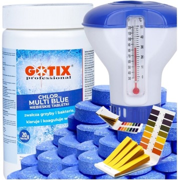 Chlor do Basenu Jacuzzi Tabletki Zestaw Chemii Basenowej z Dozownikiem 1KG