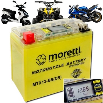 Akumulator żelowy motocyklowy LCD MORETTI MTX12-BS 12 Ah YTX12-BS