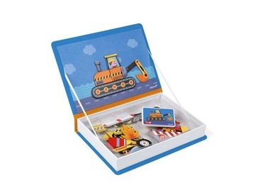 Магнитный пазл Magnetibook Vehicles - развивающая игрушка, 3+, Janod