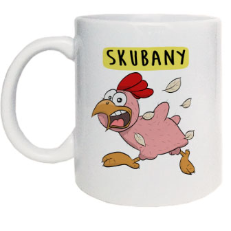 Zabawny kubek kurczak skubany chicken prezent