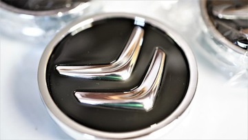 КРЫШКИ, НАКЛАДКИ, КОЛПАКИ CITROEN 60MM, комплект из 4 шт., ЧЕРНЫЕ