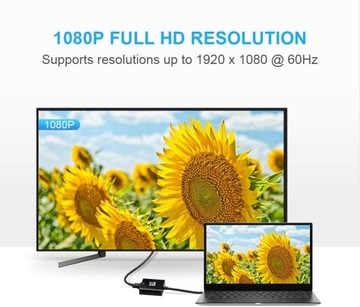 Адаптер HDMI-VGA со звуком и кабелем Micro USB