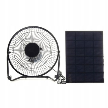 WENTYLATOR + PANEL SOLARNY SŁONECZNY USB 5.5W