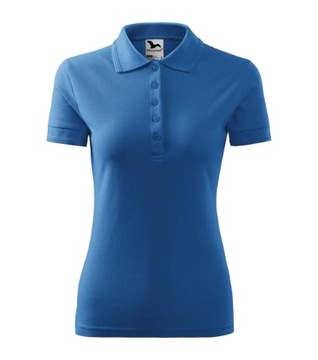 KOSZULKA polo DAMSKA PIQUE MALFINI 210 T-SHIRT lazurowa S