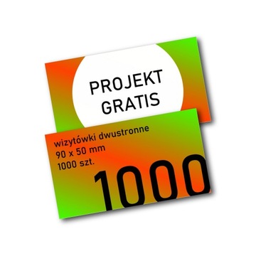 Wizytówki dwustronne 1000 szt. 90x50 350g PROJEKT
