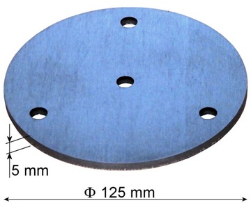 Marka montażowa, blacha montażowa fi 125, gr.5 mm