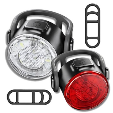 LAMPKI ROWEROWE NA ROWER LED NA PRZÓD TYŁ ŁADOWANE USB IP67 MOCNE ŚWIATŁO