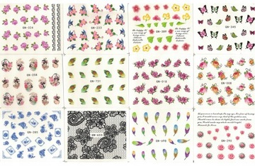 SUNONE NAKLEJKI DO MANICURE MIX OKOŁO 50 ARKUSZY