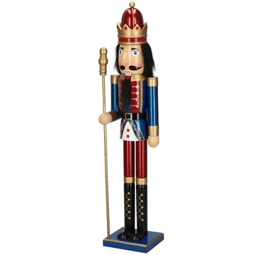 ДЕРЕВЯННАЯ РОЖДЕСТВЕНСКАЯ ФИГУРКА ЩЕЛКУНЧИК ПРЕМИУМ 90см XXL