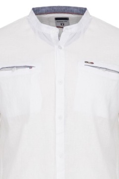 РУБАШКА МУЖСКАЯ ЛЬНЯНАЯ, ОДНЯЯ КОЛЛЕКЦИЯ, БЕЛАЯ: 3XL