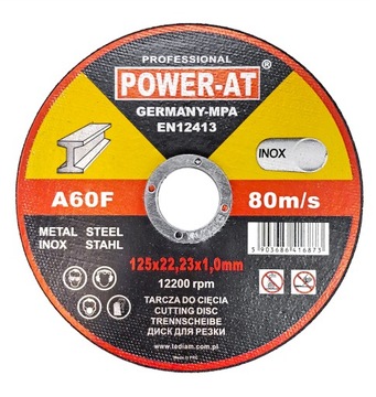 Tarcza do cięcia metalu inox POWER-AT 125 x 1.0