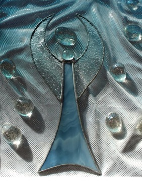 Современный стеклянный ангел Тиффани из стали