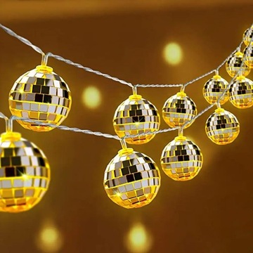 USB/Battery Power LED Disco Ball Mirror Lamp Garland Lights Fairy String