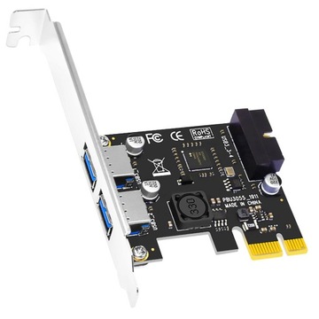 GLOTRENDS U3055-N 2-portowa karta adaptera USB-A 3.0 i USB Header