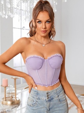 СЕТОЧНЫЙ КОРСЕТ С ВЕРХНЕЙ ПРИСТРОЙКОЙ, РАЛЛАС, МОЛНИЯ, ФИОЛЕТОВАЯ ПАРТЕЯ S