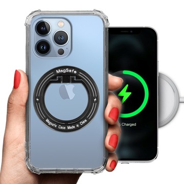 Etui ANTISHOCK RING MAGSAFE do IPHONE 13 PRO Uchwyt Pierścień Stojak CZARNY