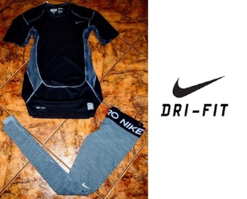 NIKE DRI FIT komplet dres ORYGINAŁ legginsy i bluzka r M 38 NOWOŚĆ