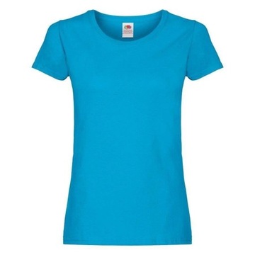 T-shirt damski okrągły dekolt Fruit of the Loom ORIGINAL rozmiar XS azur