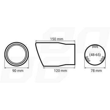 Насадка выхлопа глушителя, крышка глушителя, хром, нержавеющая сталь, MT 007