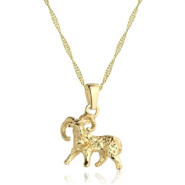 Naszyjnik znak zodiaku Baran srebrny pozłacany Naszyjnik ze znakiem zodiaku