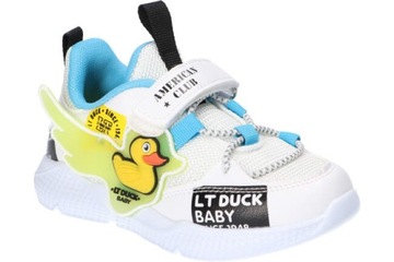 WYPRZEDAŻ AMERICAN ADIDASY LEKKIE BUTY SPORTOWE DZIECIĘCE NA RZEP W/BLUE 26