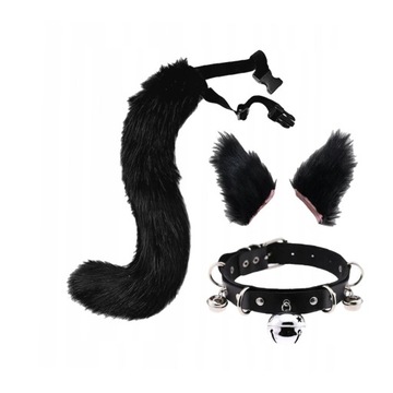 Faux Fur Kot Uszy I Ogon Zestaw Halloween Fancy