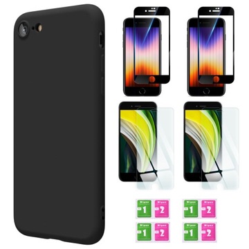 Etui do iPhone SE 2022 / SE 2020 / 8 / 7 CANDY CASE Silikonowe + 4 x Szkło
