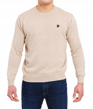 Sweter Pierre Cardin Round-neck Beżowy Logo XL