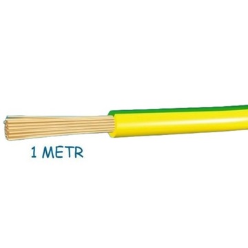 Przewód LGY 10mm2 żółto-zielony 1 metr - 1x10mm2 kabel linka giętki