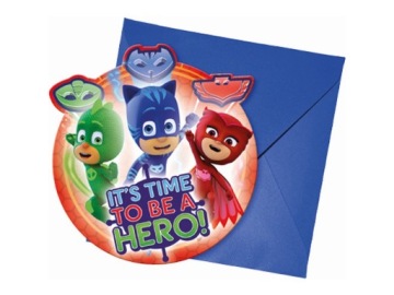Запрошення на день народження герої в масках PJ MASKS конверти