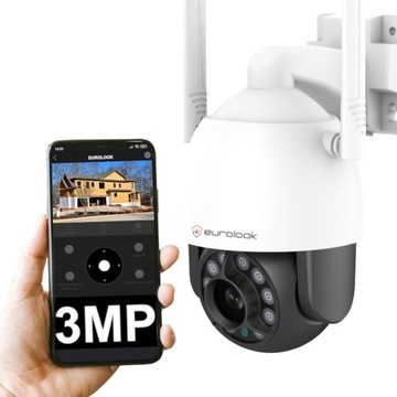 Obrotowa Kamera IP WiFi 3Mpx IR50m 8xZOOM EUROLOOK