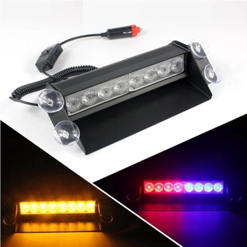 Оранжевый стробоскоп COB 12В для стекла, 6 светодиодов