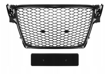 РЕШЕТКА AUDI A4 B8 07-11 RS LOOK ГАЛОГЕННЫЕ РЕШЕТКИ черный глянец + хром