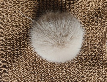 ПОМПОН ДЛЯ ЭКО ШАПКИ КРОЛИКА 12СМ, 6 цветов