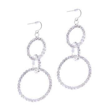 Круглые серьги с кристаллами для молодоженов.