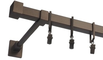 Karnisz kwadro metalowy pojedynczy 130 cm wybór 7 KOLORÓW kwadratowe 1,3 m