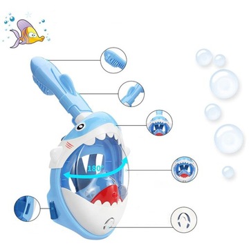 МАСКА ДЛЯ СНОРКЕЛИНГА S/XS ДЛЯ ДЕТЕЙ, ПОЛНОЛИЦЕВАЯ ДЛЯ ПЛАВАНИЯ