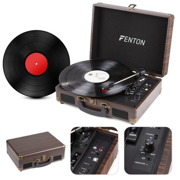 Gramofon bluetooth USB konwersja AUX Fenton+ WINYL
