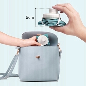 Силиконовая складная дорожная бутылка для воды емкостью 600 мл