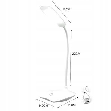 LAMPKA BIURKOWA SZKOLNA NA BIURKO 18 LED USB DOTYK DOTYKOWA BEZPRZEWODOWA