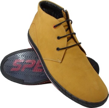 BUTY TRZEWIKI MĘSKIE SKÓRA ŻÓŁTY 41 27,5cm PAN 813