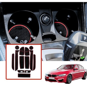 Podkładki pod Kubek BMW serii 3 F30 F31 Dywaniki Gumowe Maty Antypoślizgowe