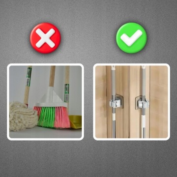 3x ДЕРЖАТЕЛЯ ДЛЯ ЩЕТКИ САМОКЛЕЯЩАЯСЯ НАСТЕННАЯ ВЕШАЛКА ДЛЯ ШВАБРЫ БЕЗ СВЕРЛЕНИЯ